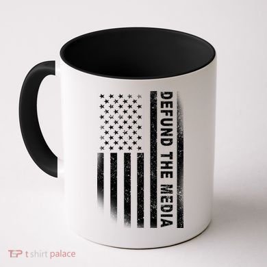 Defund The Media US Flag Coffee Mug