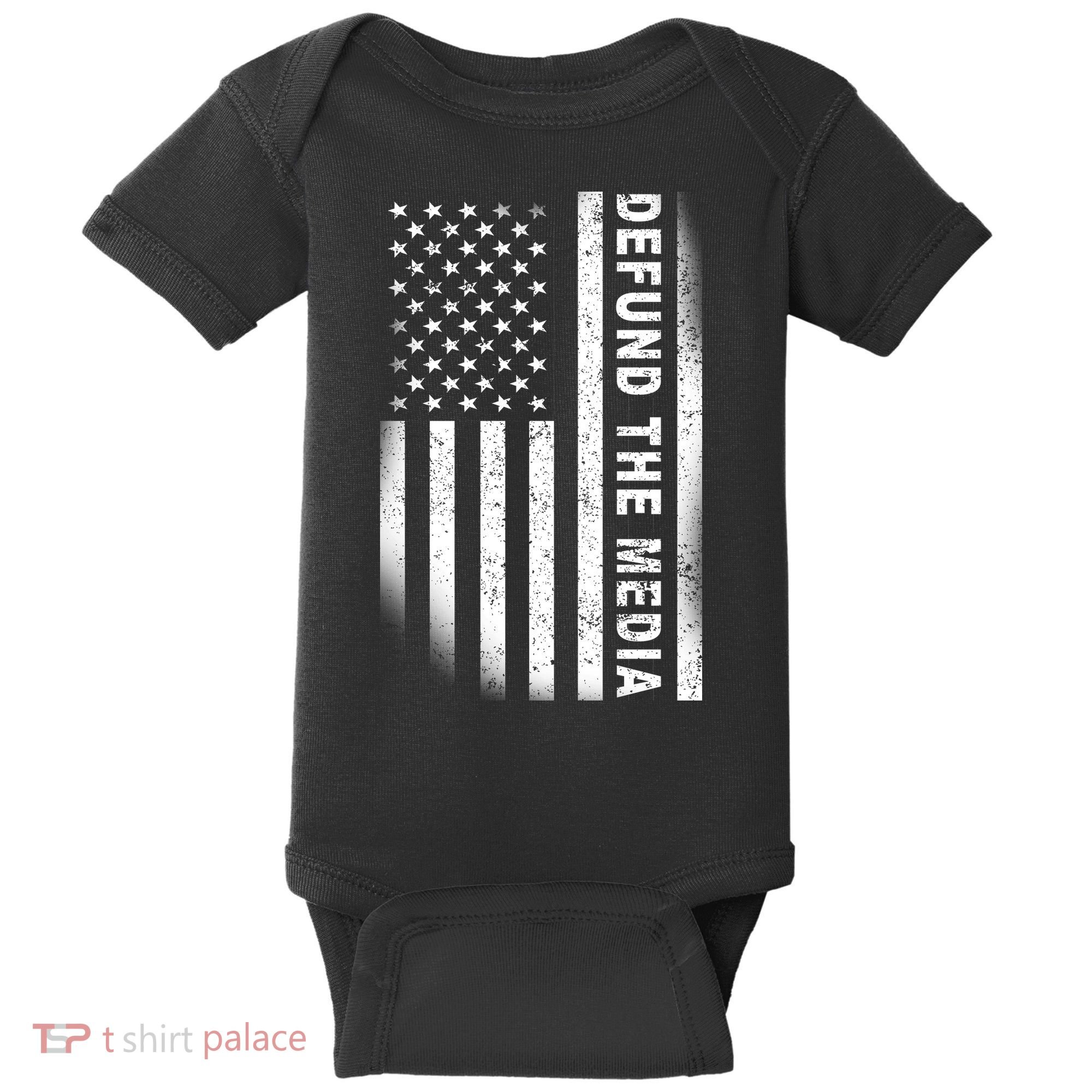 Defund The Media US Flag Baby Bodysuit