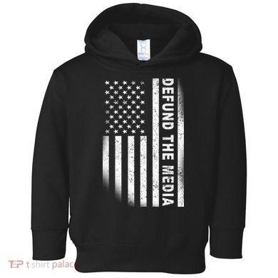 Defund The Media US Flag Toddler Hoodie