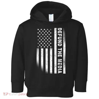 Defund The Media US Flag Toddler Hoodie