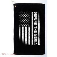 Defund The Media US Flag Golf Towel thumb 0