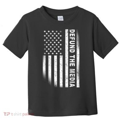Defund The Media US Flag Toddler T-Shirt