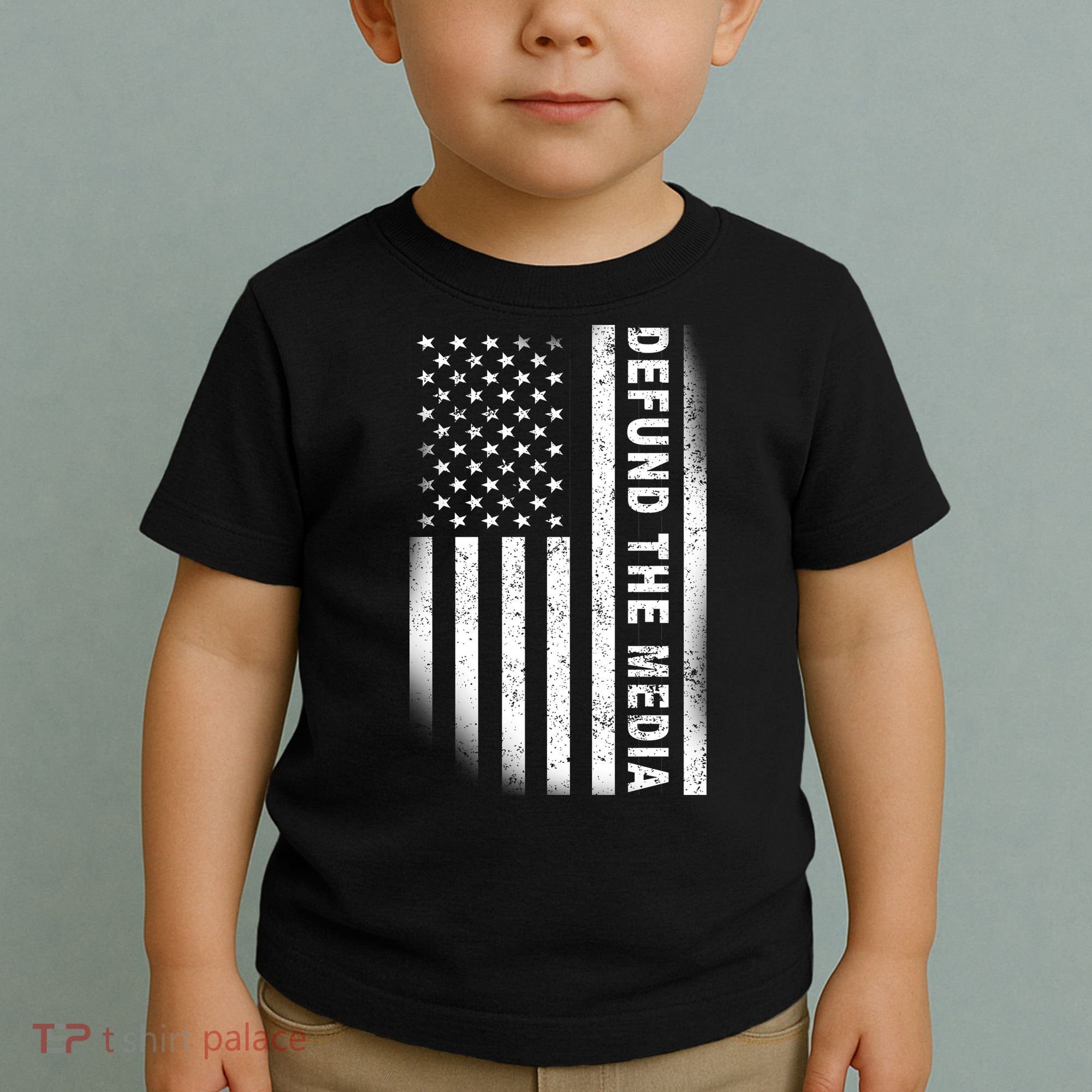 Defund The Media US Flag Toddler T-Shirt