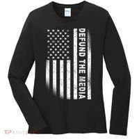 Defund The Media US Flag Women's Long Sleeve Shirt thumb 0