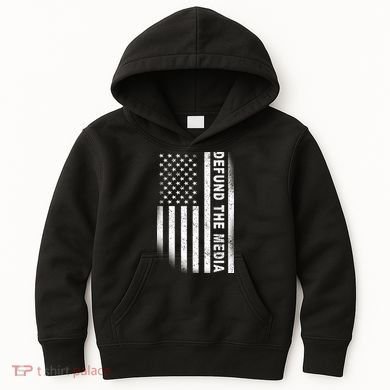 Defund The Media US Flag Kids Hoodie