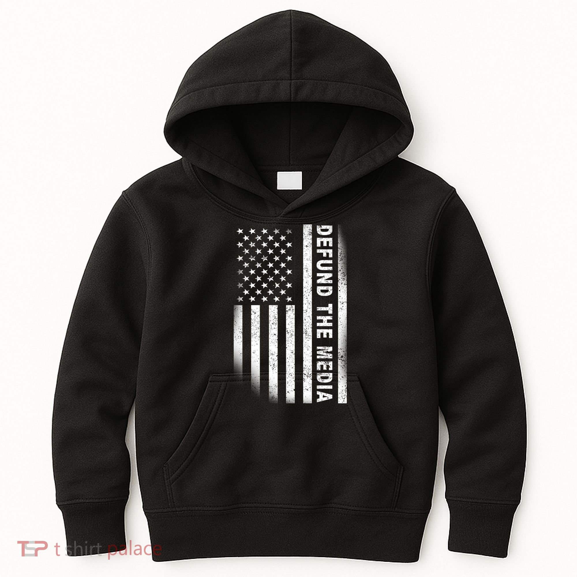 Defund The Media US Flag Kids Hoodie