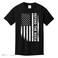 Defund The Media US Flag Kids T-Shirt thumb 0