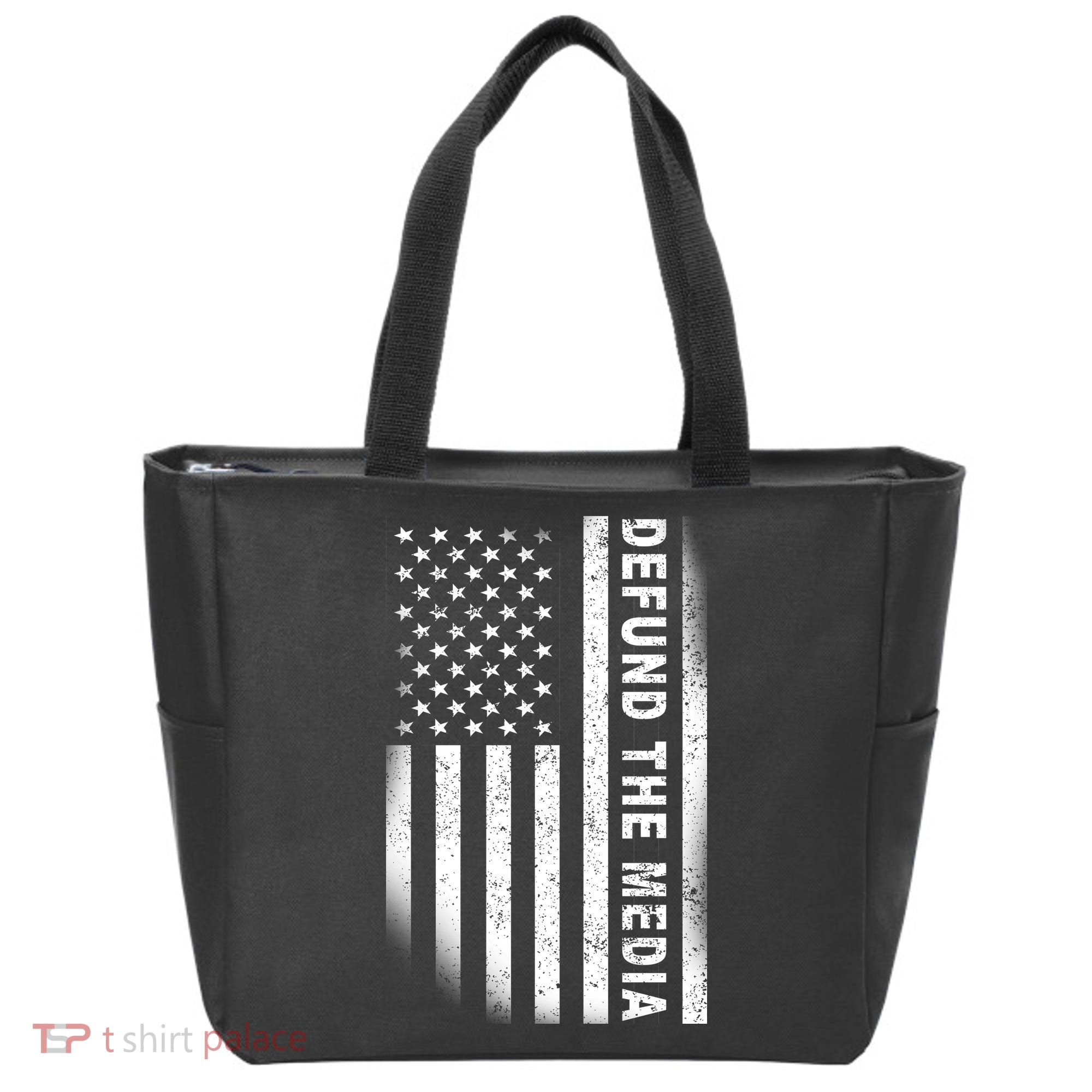 Defund The Media US Flag Tote Bag
