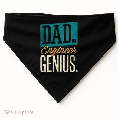 Dad Engineer Genius Engineer Dads Engineer Husbands Meaningful Gift USA-Made Doggie Bandana
