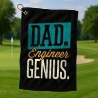 Dad Engineer Genius Engineer Dads Engineer Husbands Meaningful Gift Golf Towel thumb 1