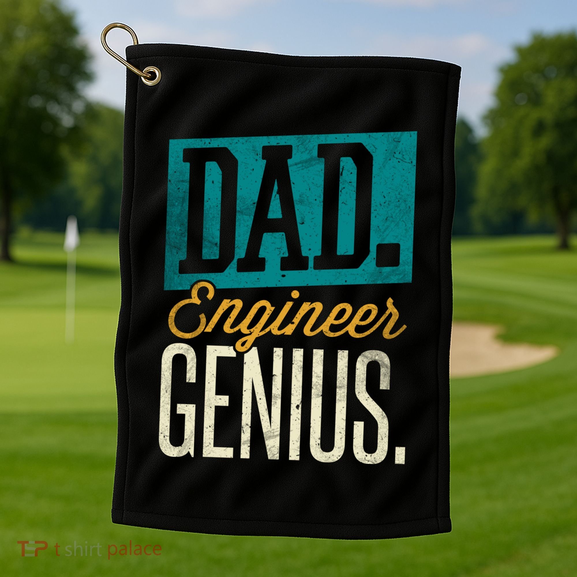 Dad Engineer Genius Engineer Dads Engineer Husbands Meaningful Gift Golf Towel