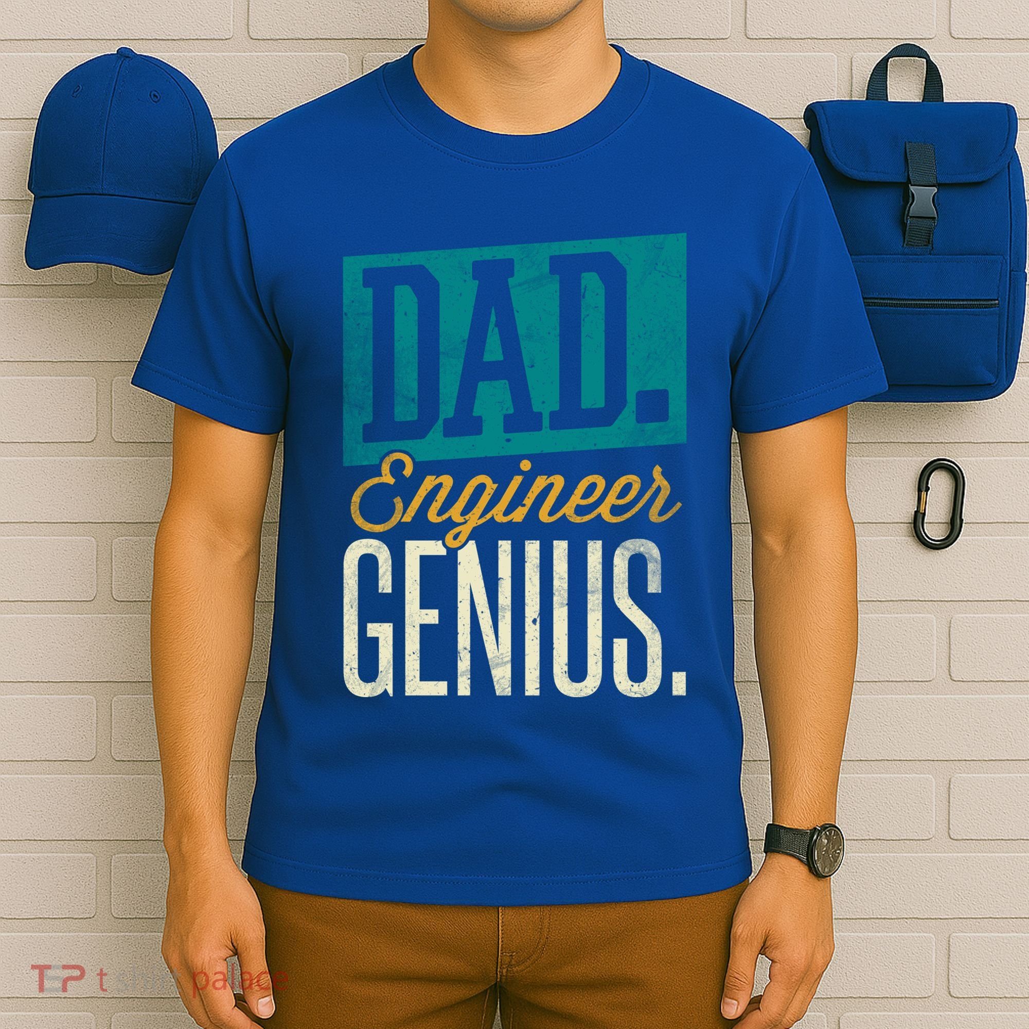Dad Engineer Genius Engineer Dads Engineer Husbands Meaningful Gift T-Shirt