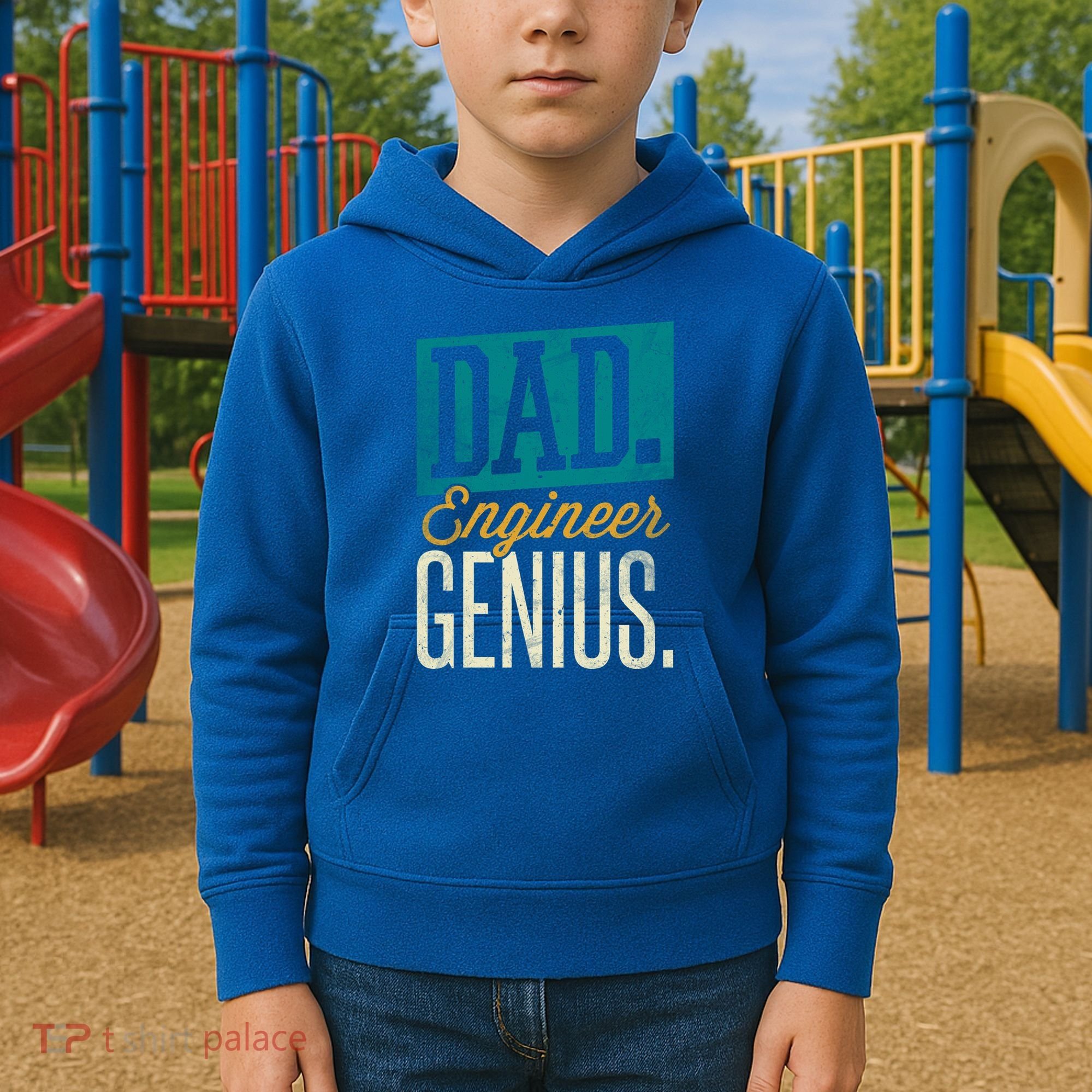 Dad Engineer Genius Engineer Dads Engineer Husbands Meaningful Gift Kids Hoodie