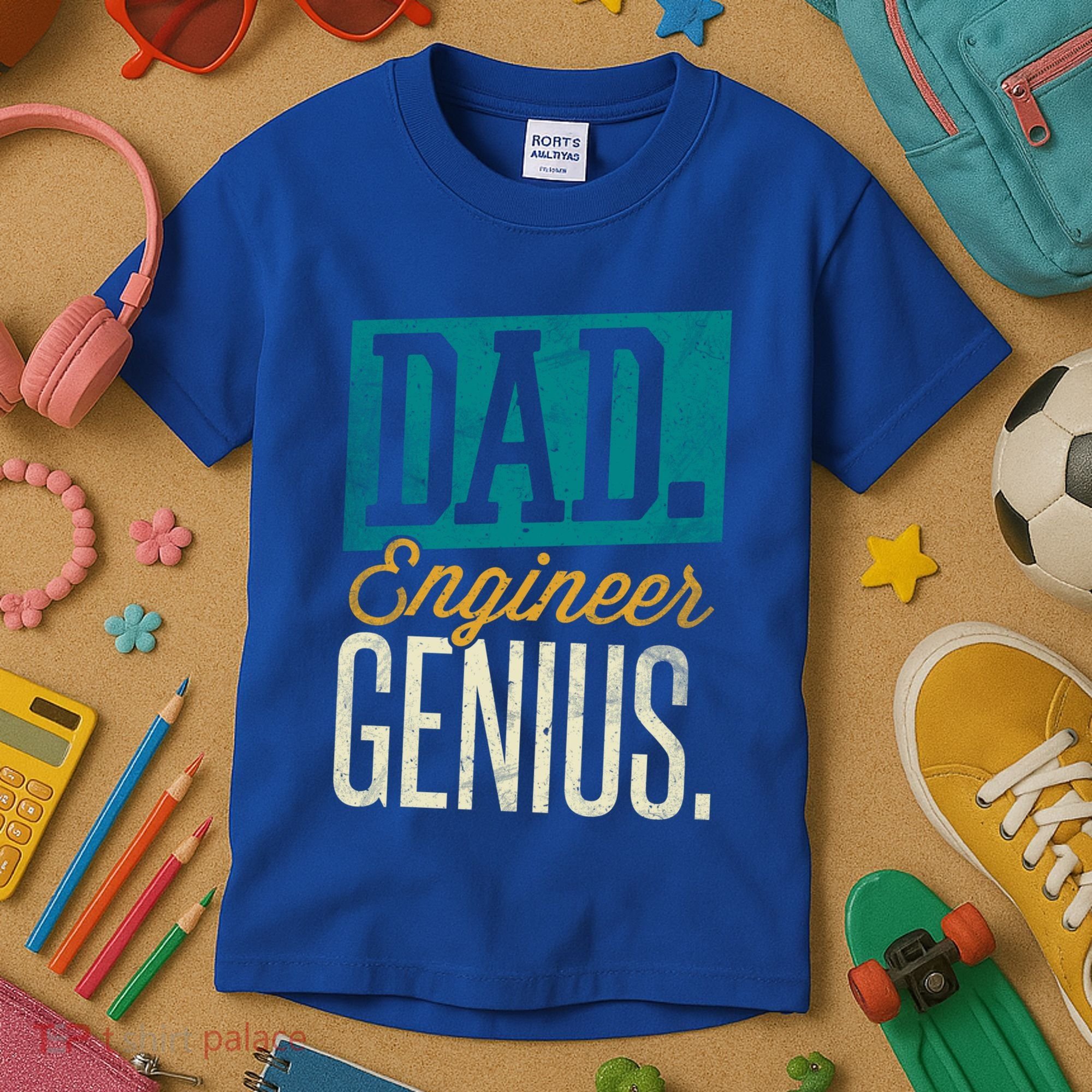 Dad Engineer Genius Engineer Dads Engineer Husbands Meaningful Gift Kids T-Shirt