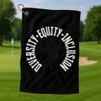Diversity Equity Inclusion – Empowerment Equality Golf Towel thumb 1