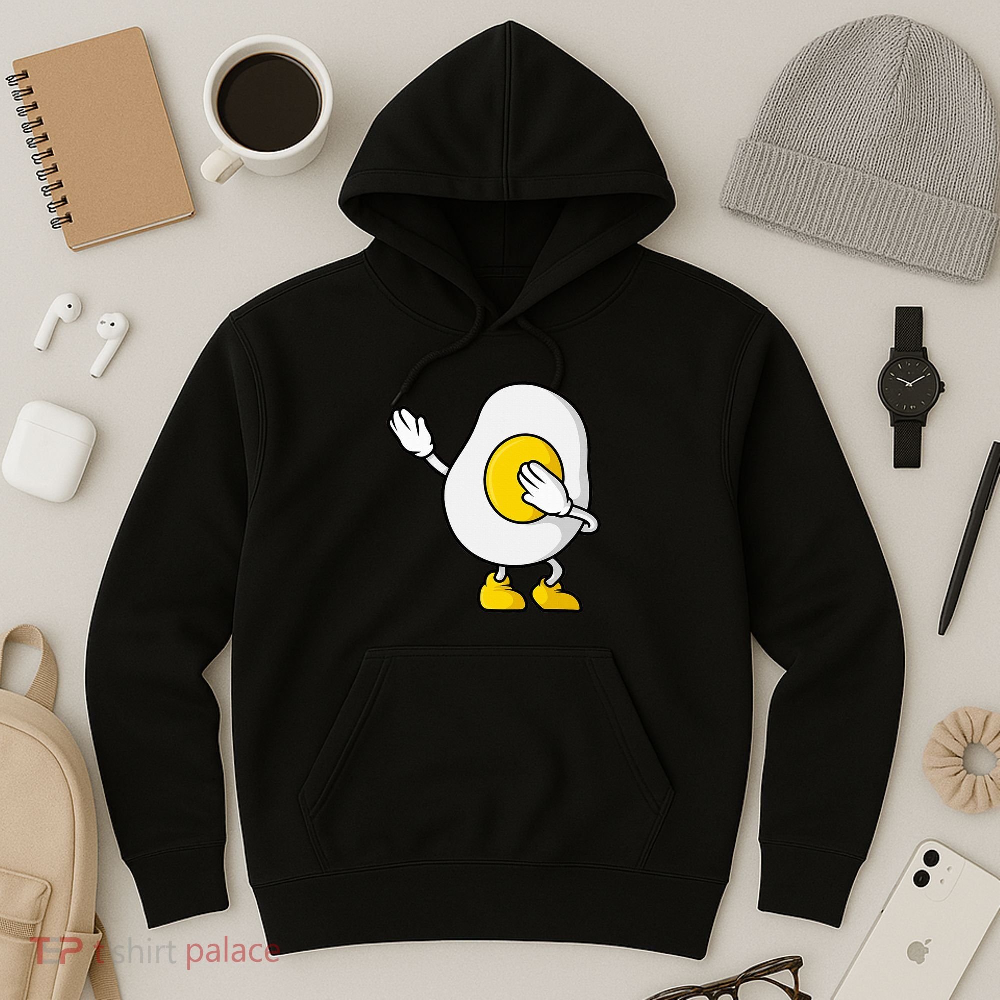 Dabbing Egg I’M So Eggcited Breakfast Gift Hoodie