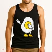Dabbing Egg I’M So Eggcited Breakfast Gift Tank Top thumb 3