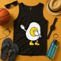 Dabbing Egg I’M So Eggcited Breakfast Gift Tank Top thumb 4