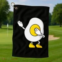 Dabbing Egg I’M So Eggcited Breakfast Gift Golf Towel thumb 1
