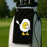 Dabbing Egg I’M So Eggcited Breakfast Gift Golf Towel thumb 2