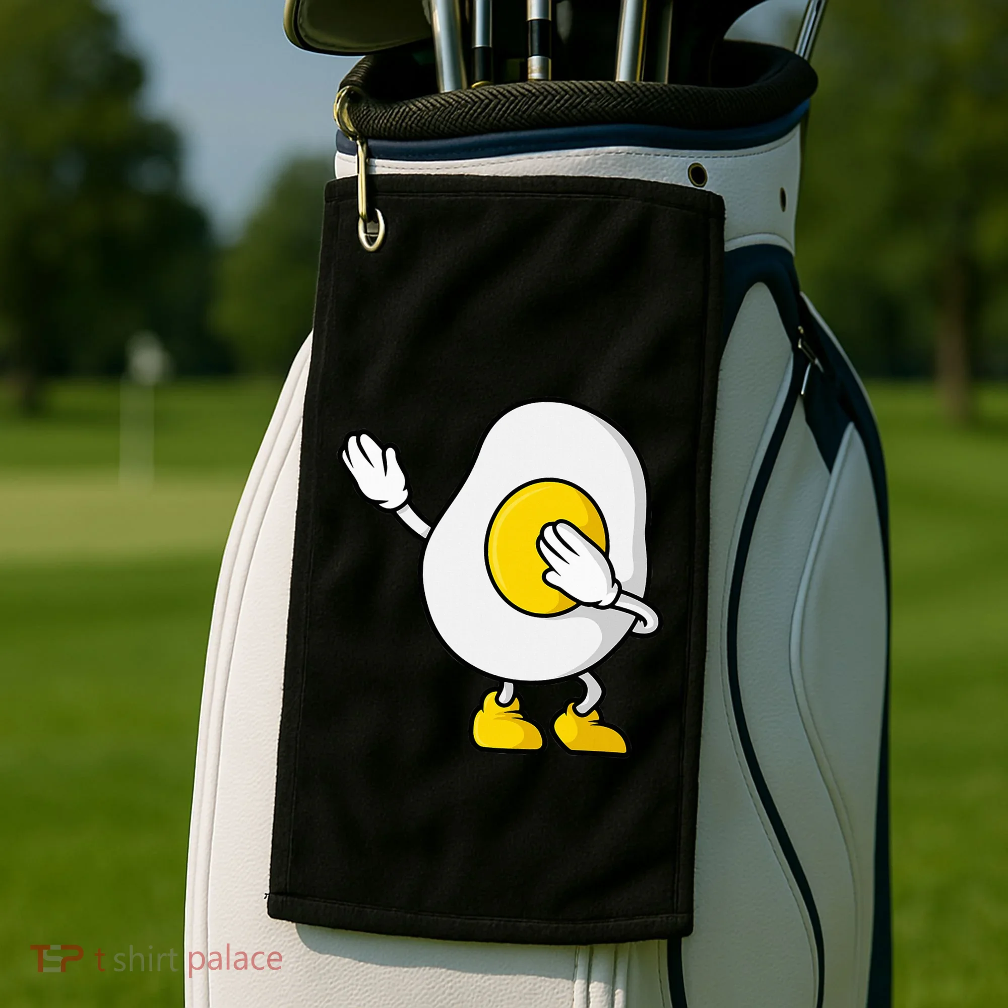 Dabbing Egg I’M So Eggcited Breakfast Gift Golf Towel