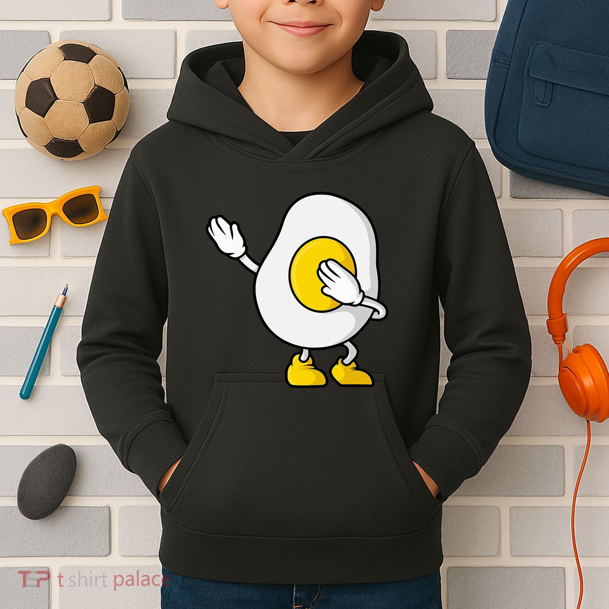 Dabbing Egg I’M So Eggcited Breakfast Gift Kids Hoodie