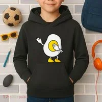 Dabbing Egg I’M So Eggcited Breakfast Gift Kids Hoodie thumb 2