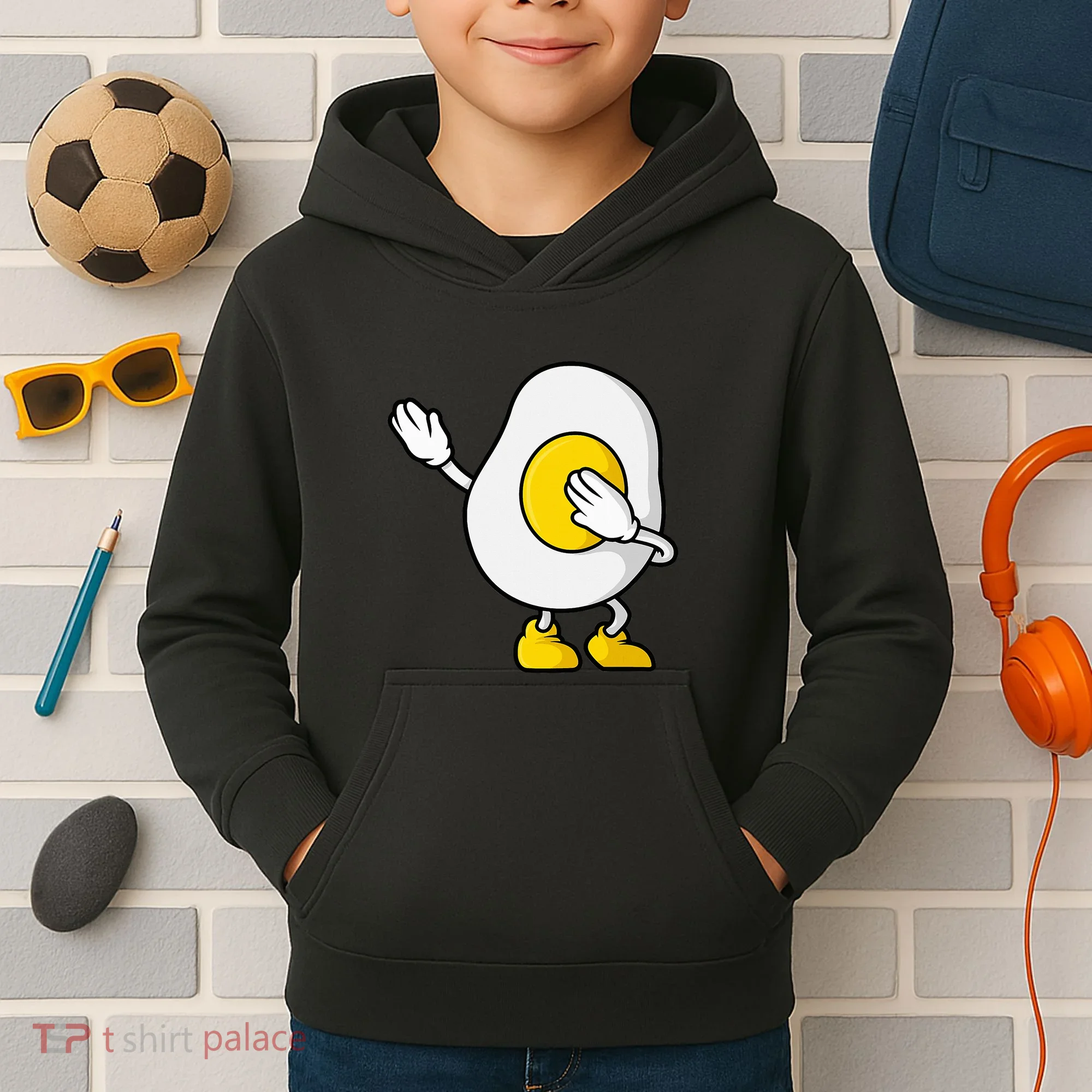 Dabbing Egg I’M So Eggcited Breakfast Gift Kids Hoodie