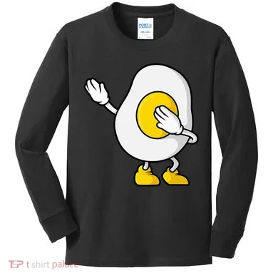 Dabbing Egg I’M So Eggcited Breakfast Gift Kids Long Sleeve Shirt