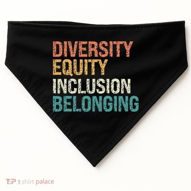 Diversity Equity Inclusion Belonging USA-Made Doggie Bandana