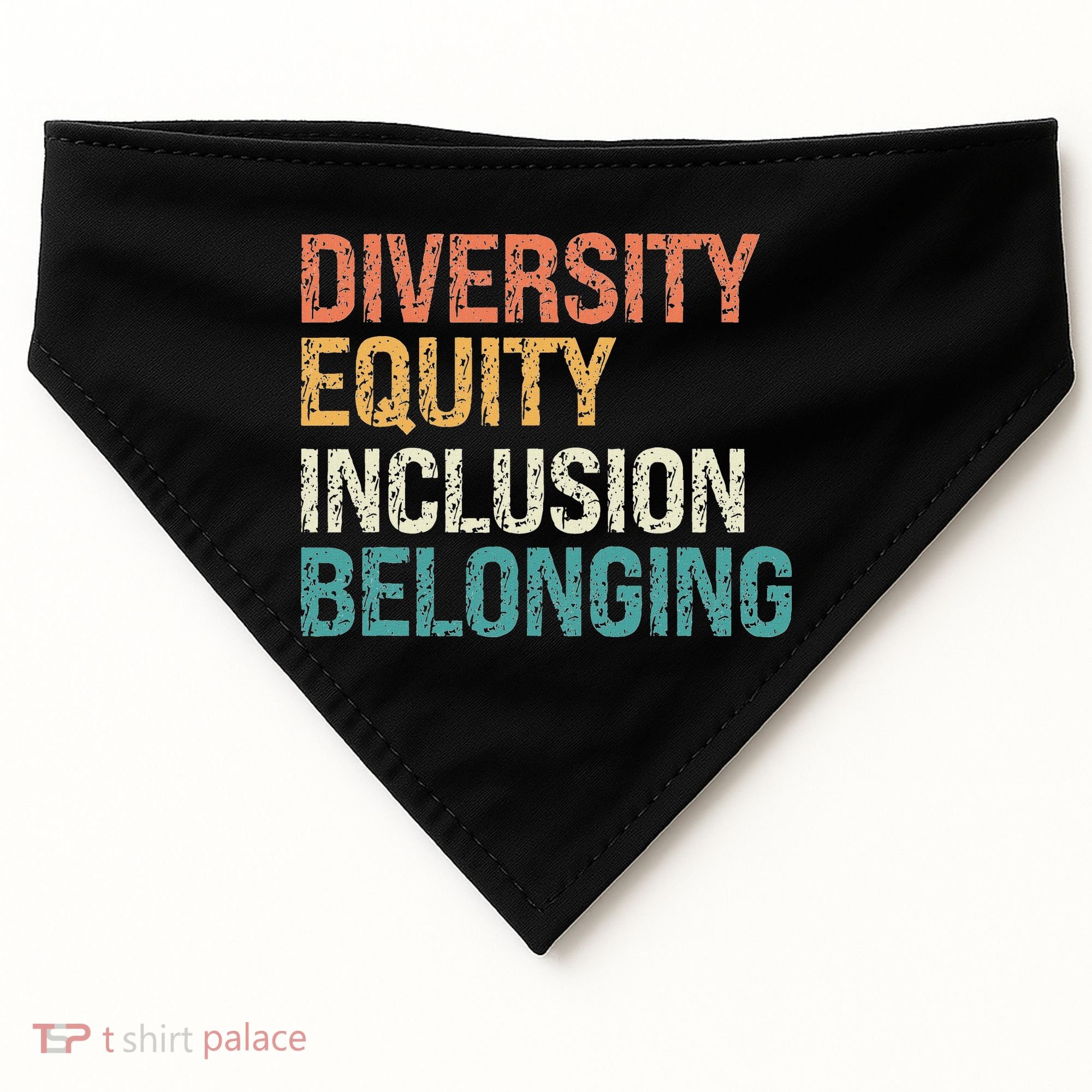 Diversity Equity Inclusion Belonging USA-Made Doggie Bandana