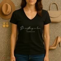 Do Everything In Love Bible Verse Quote Women's V-Neck T-Shirt thumb 3