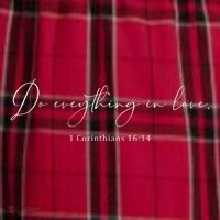 Do Everything In Love Bible Verse Quote Men's Flannel Plaid Pajama Pants thumb 2