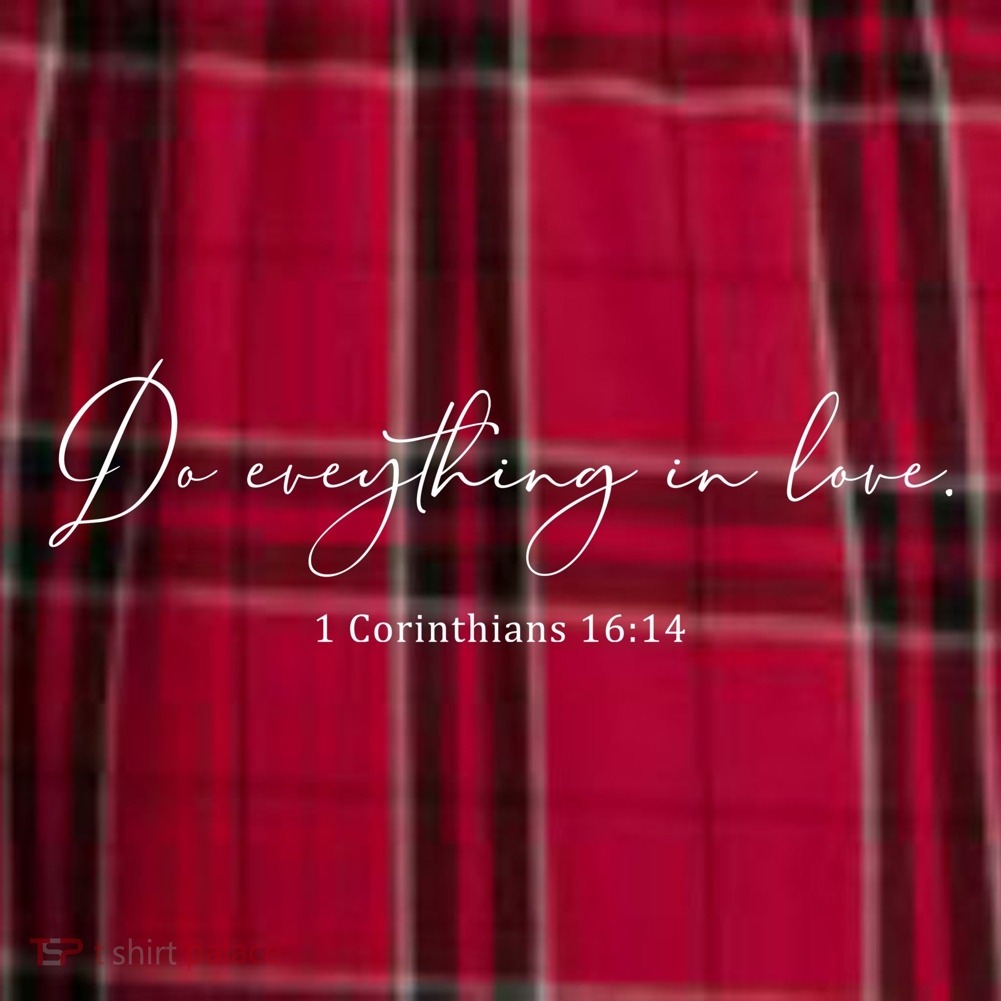 Do Everything In Love Bible Verse Quote Men's Flannel Plaid Pajama Pants