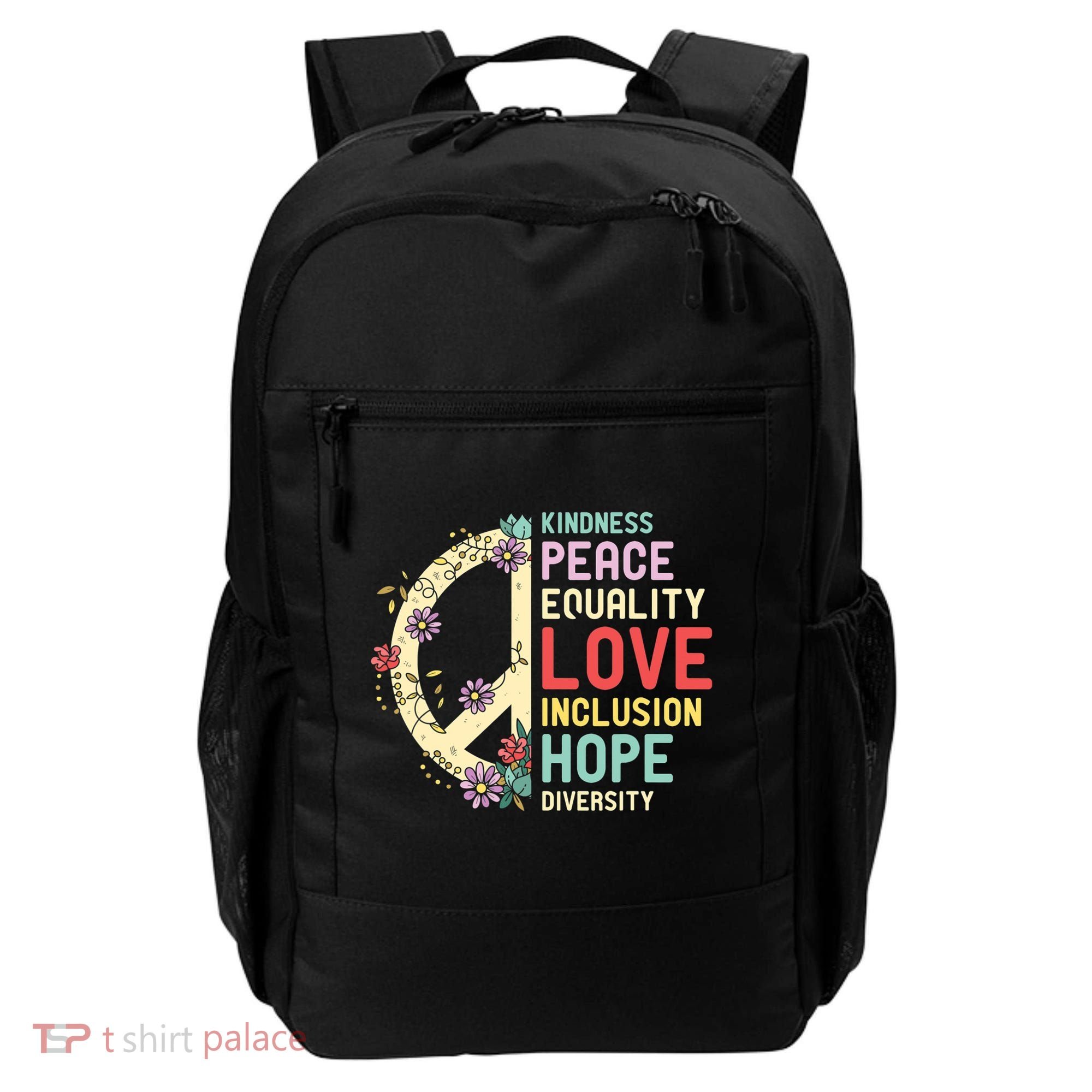 Diversity Equality Love Peace Human Rights Social Justice Backpack