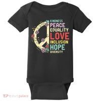 Diversity Equality Love Peace Human Rights Social Justice Baby Bodysuit thumb 0