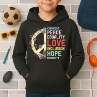 Diversity Equality Love Peace Human Rights Social Justice Kids Hoodie thumb 2