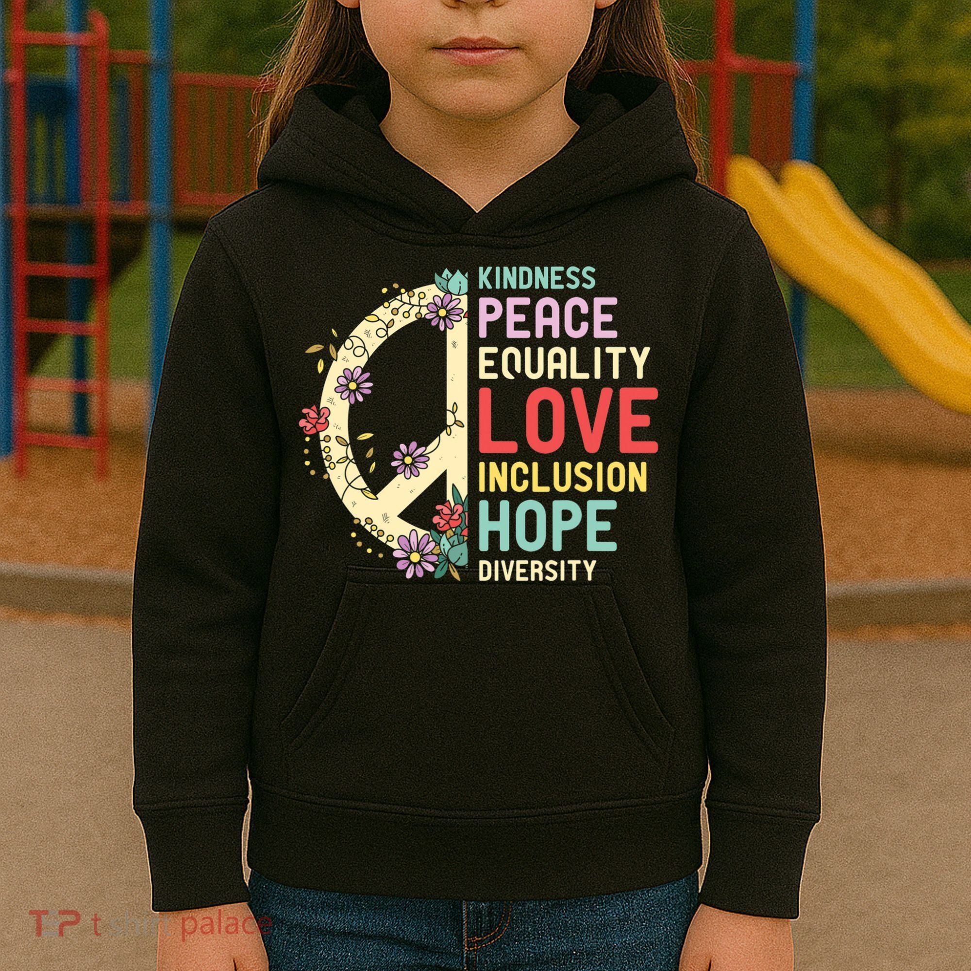 Diversity Equality Love Peace Human Rights Social Justice Kids Hoodie
