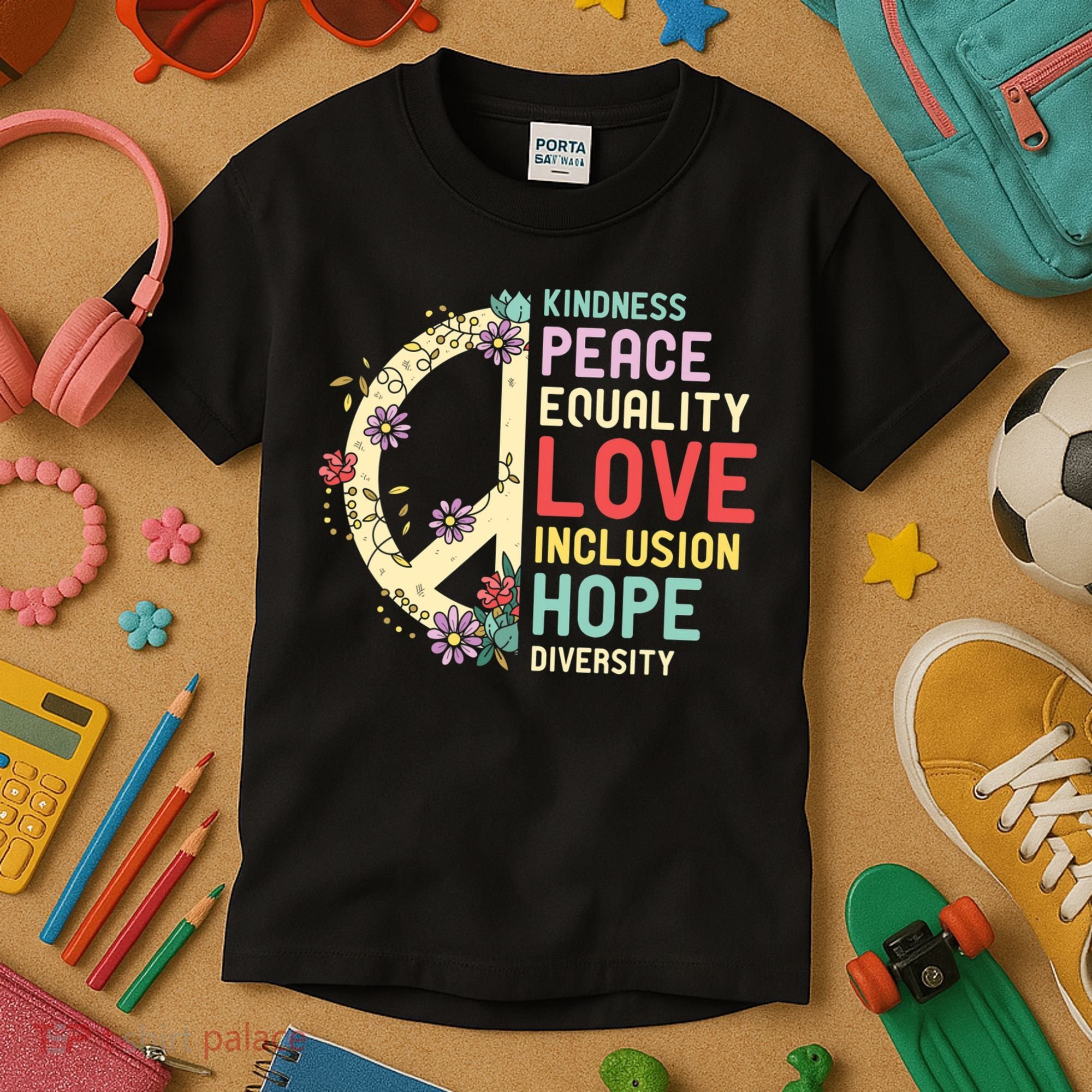 Diversity Equality Love Peace Human Rights Social Justice Kids T-Shirt