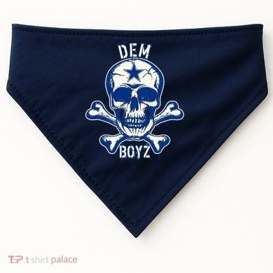 DEM BOYZ Dallas Skull Crossbones Star Texas Fan Pride USA-Made Doggie Bandana
