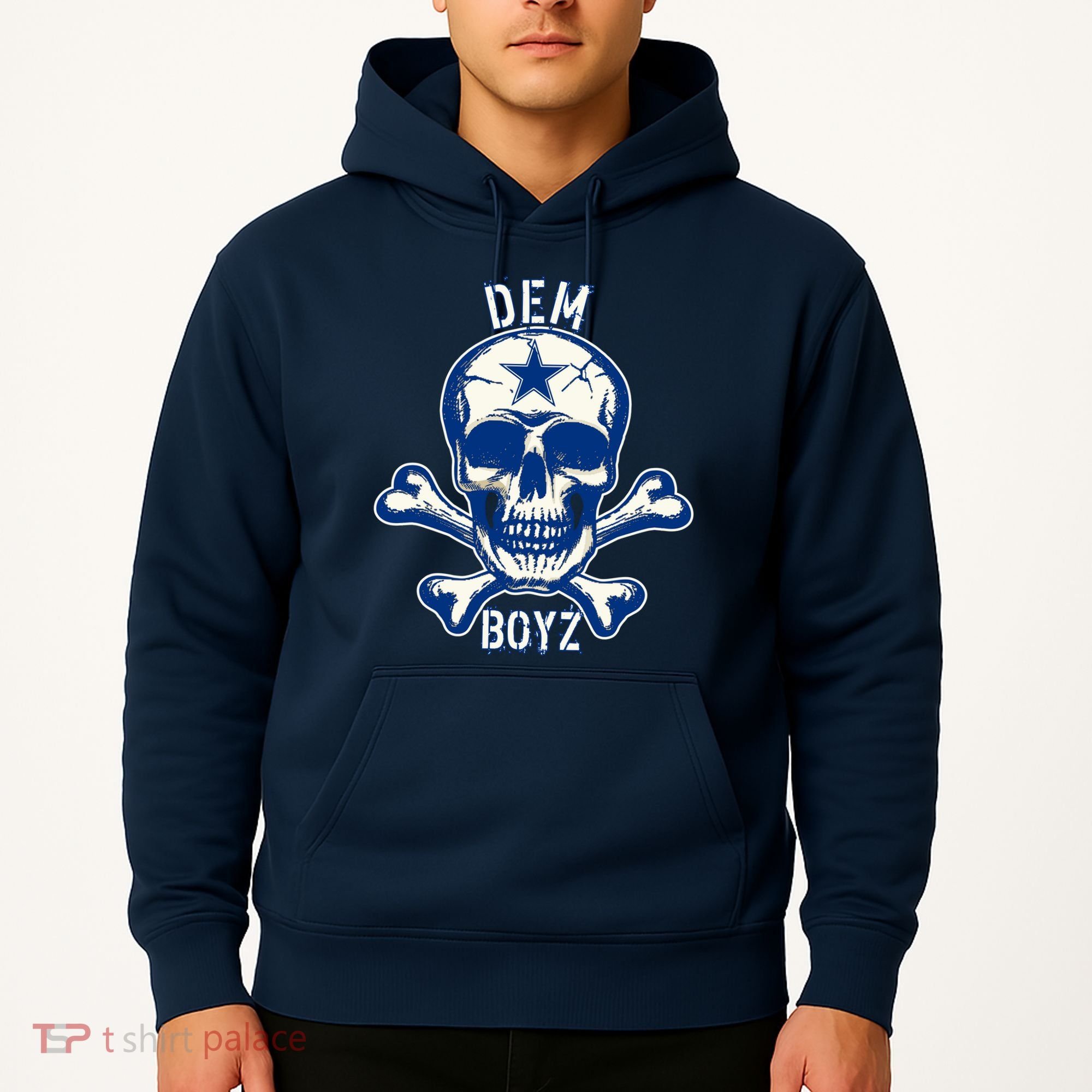 DEM BOYZ Dallas Skull Crossbones Star Texas Fan Pride Hoodie