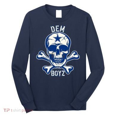 DEM BOYZ Dallas Skull Crossbones Star Texas Fan Pride Long Sleeve Shirt