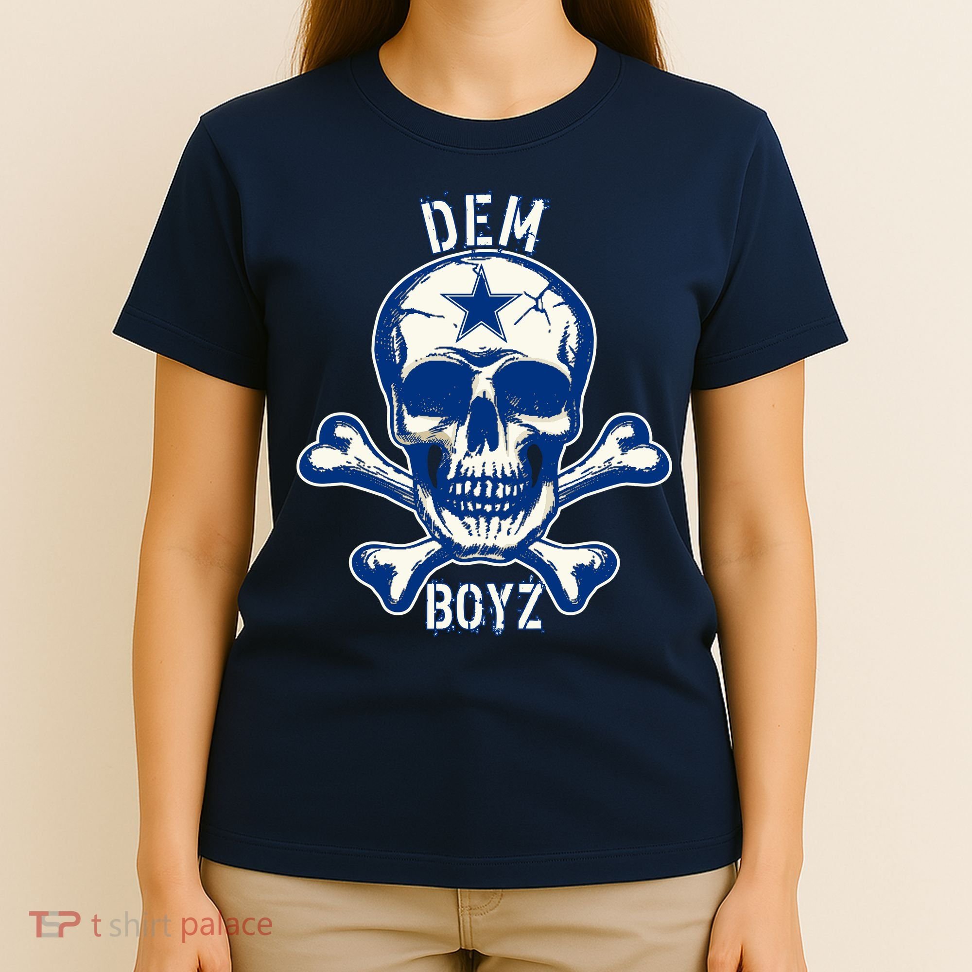 DEM BOYZ Dallas Skull Crossbones Star Texas Fan Pride T-Shirt