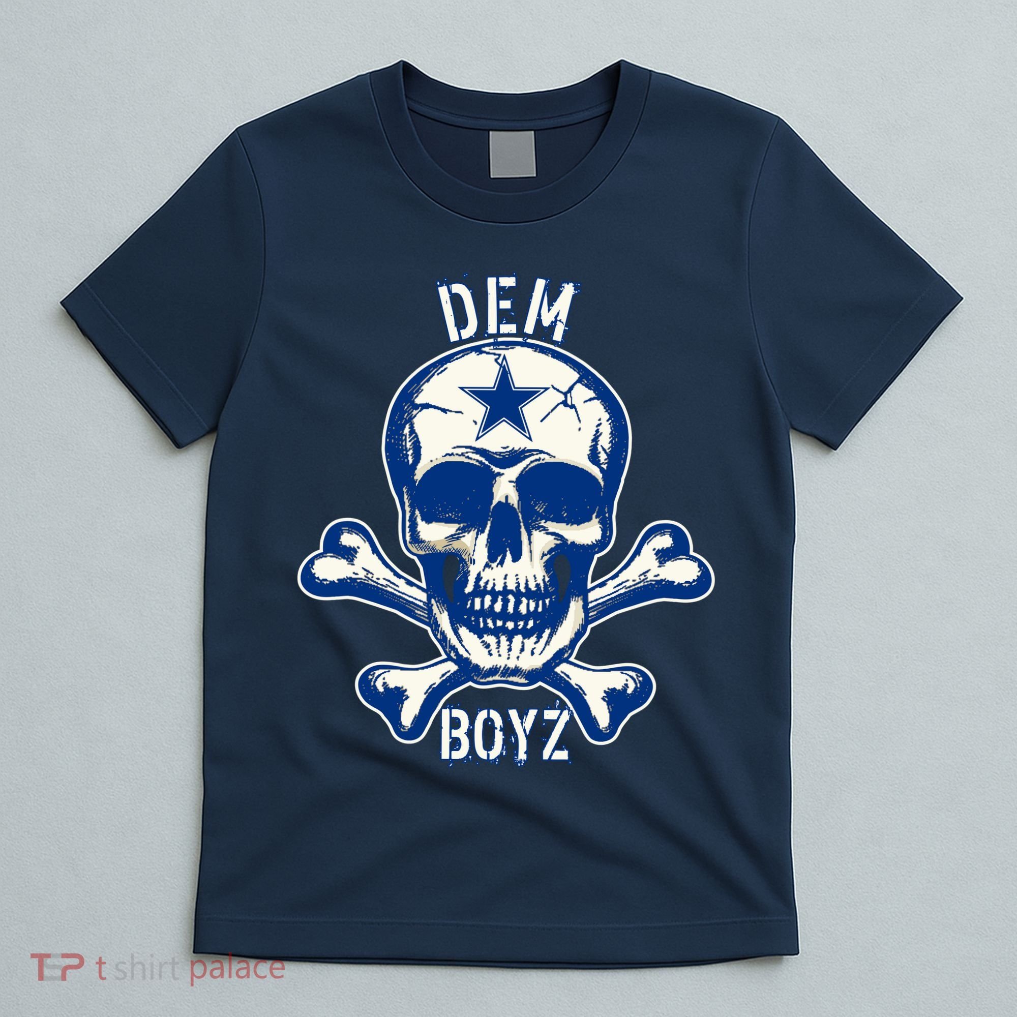DEM BOYZ Dallas Skull Crossbones Star Texas Fan Pride T-Shirt