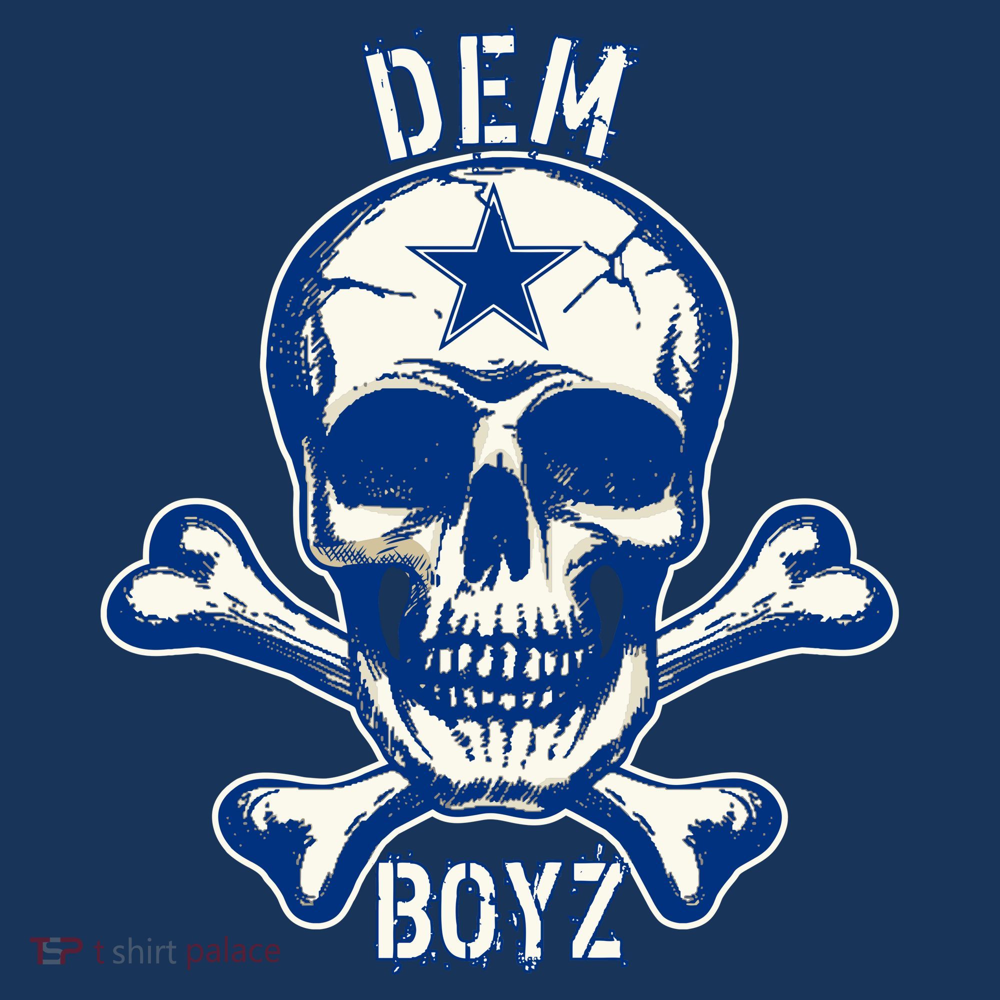 DEM BOYZ Dallas Skull Crossbones Star Texas Fan Pride Women's Hoodie