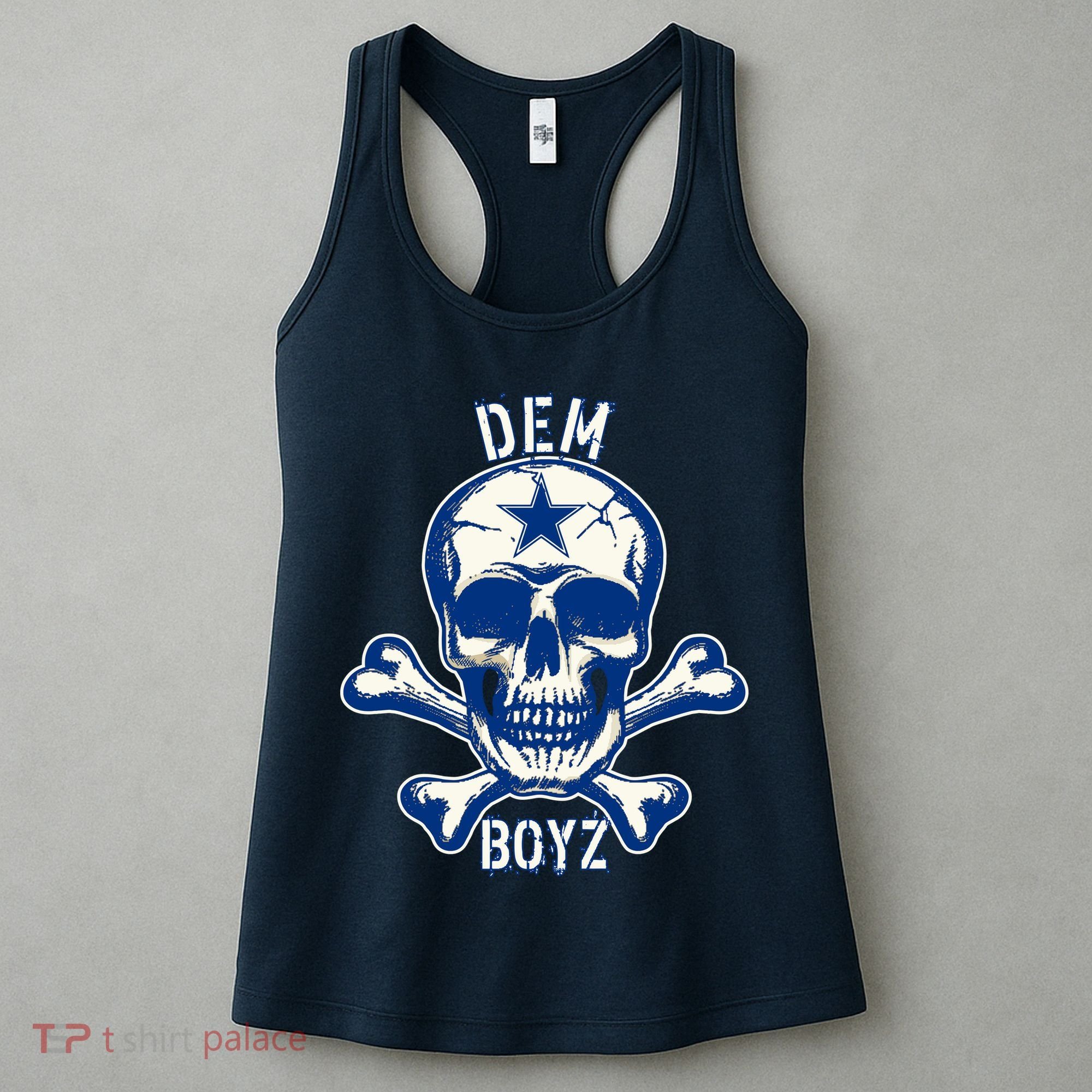 DEM BOYZ Dallas Skull Crossbones Star Texas Fan Pride Women's Tank Top