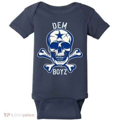 DEM BOYZ Dallas Skull Crossbones Star Texas Fan Pride Baby Bodysuit