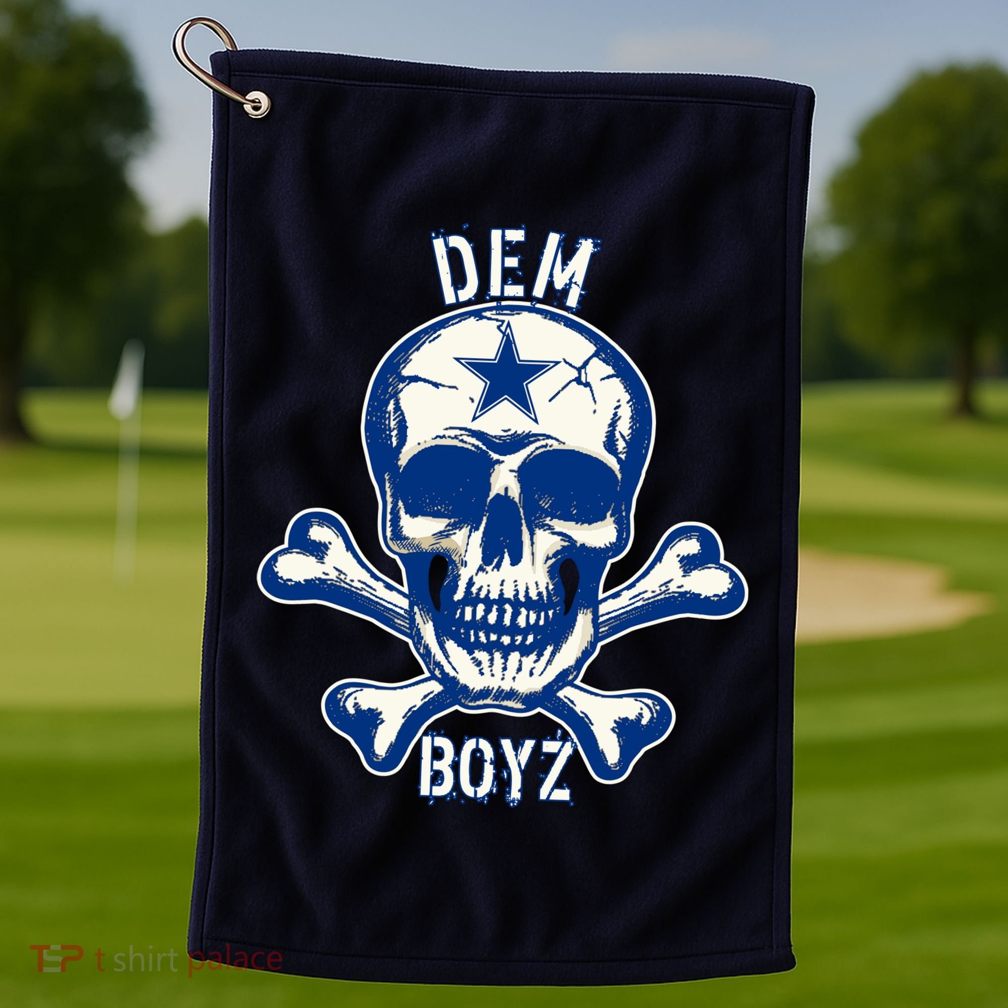 DEM BOYZ Dallas Skull Crossbones Star Texas Fan Pride Golf Towel