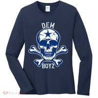 DEM BOYZ Dallas Skull Crossbones Star Texas Fan Pride Women's Long Sleeve Shirt thumb 0