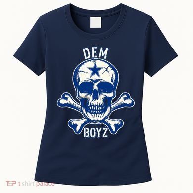 DEM BOYZ Dallas Skull Crossbones Star Texas Fan Pride Women's T-Shirt